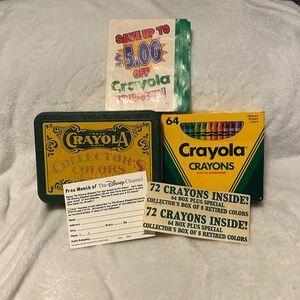Vintage 1990s Crayola Collector's Colors Limited Edition Tin With Advertisements